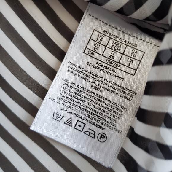 GUESS XS Black stripe shirt, flowy and lace back detail XS - Picture 10 of 12